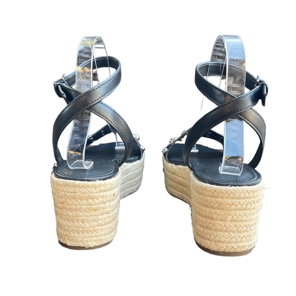 Marc Fisher Black Platform Espadrille Sandals Womens Shoes Size 7 - Picture 5 of 11